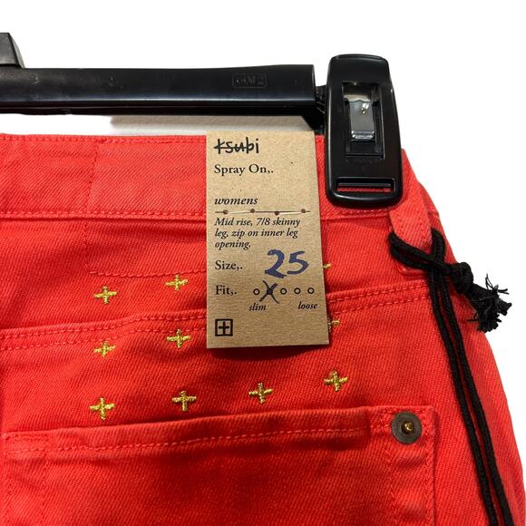 New Ksubi Spray On Skinny Jeans Ankle Zip Low Rise Lobster Women's 25 NWT - Picture 7 of 13